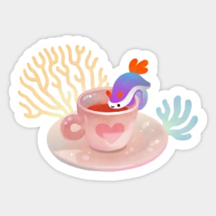 Nudibranch & Coral coffee Sticker
